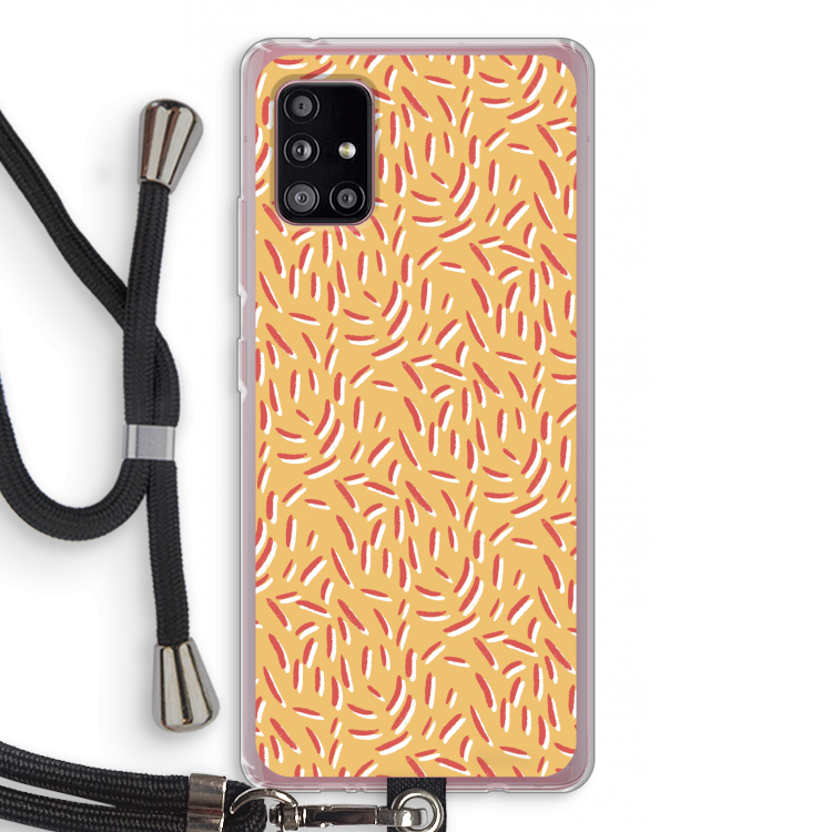 Camouflage: Samsung Galaxy A51 5G Transparant Hoesje met koord