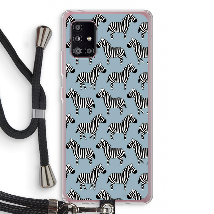 Zebra: Samsung Galaxy A51 5G Transparant Hoesje met koord