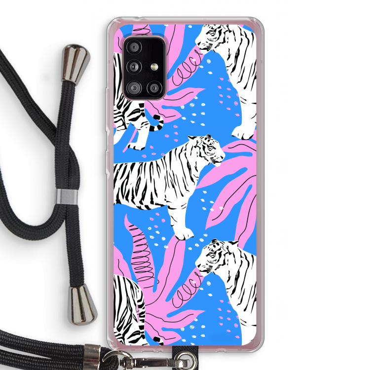 Tijger: Samsung Galaxy A51 5G Transparant Hoesje met koord
