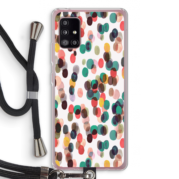 Tropical Dots: Samsung Galaxy A51 5G Transparant Hoesje met koord