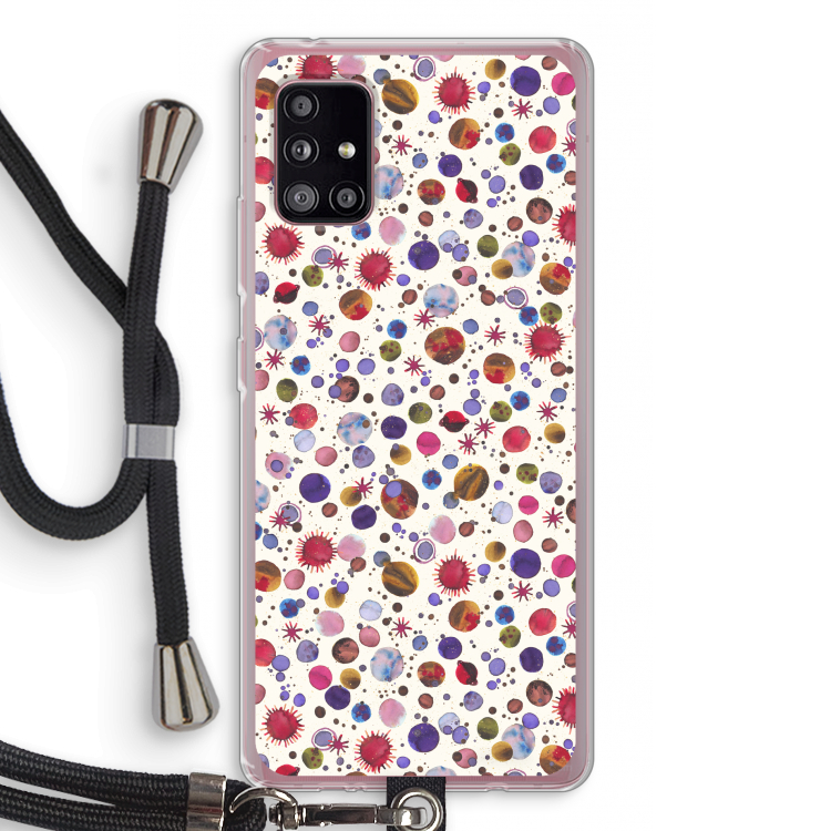 Planets Space: Samsung Galaxy A51 5G Transparant Hoesje met koord