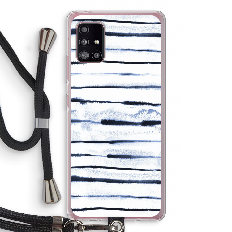 Ink Stripes: Samsung Galaxy A51 5G Transparant Hoesje met koord