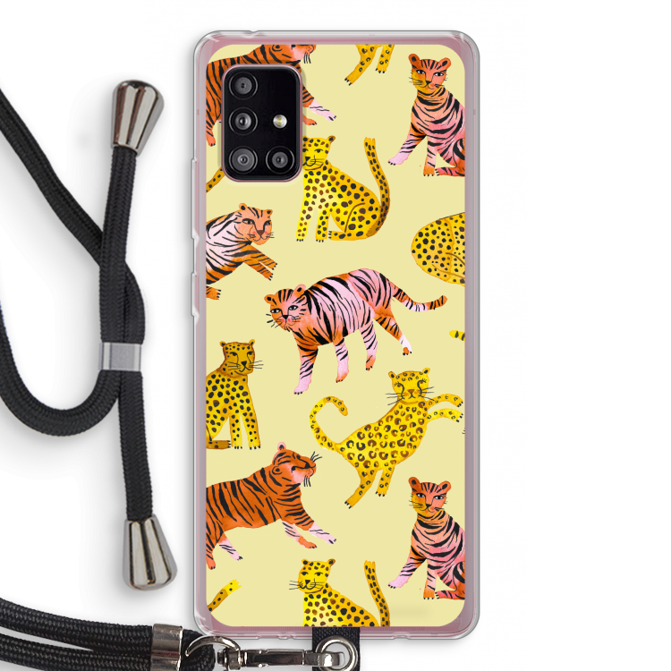 Cute Tigers and Leopards: Samsung Galaxy A51 5G Transparant Hoesje met koord