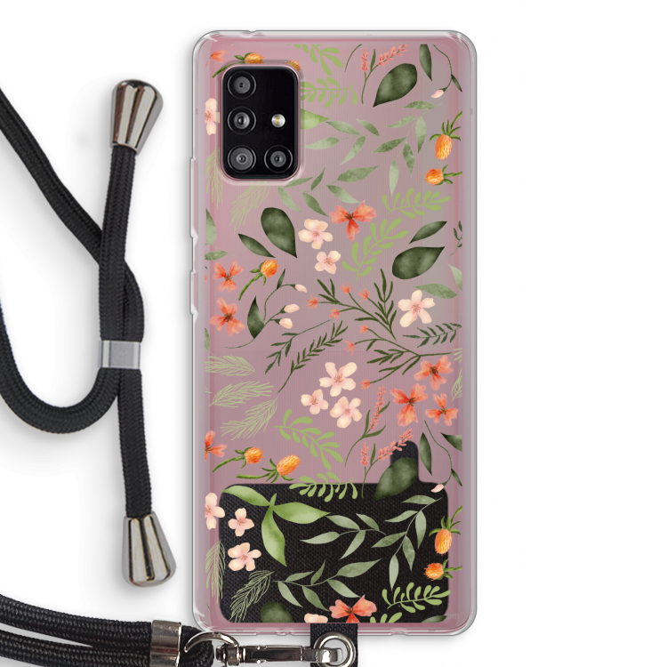 Sweet little flowers: Samsung Galaxy A51 5G Transparant Hoesje met koord
