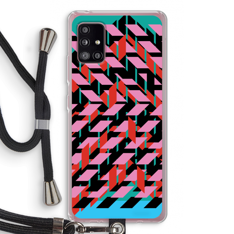 Skew Blush 2: Samsung Galaxy A51 5G Transparant Hoesje met koord