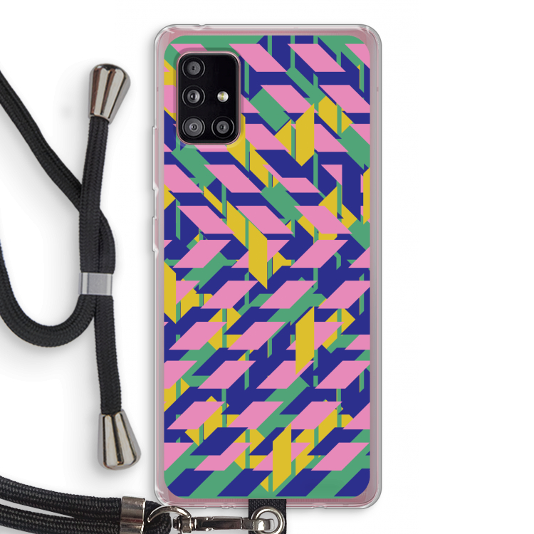 Skew Blush 1: Samsung Galaxy A51 5G Transparant Hoesje met koord