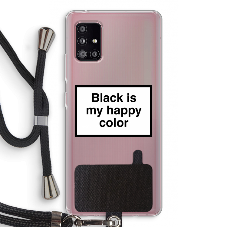 Black is my happy color: Samsung Galaxy A51 5G Transparant Hoesje met koord