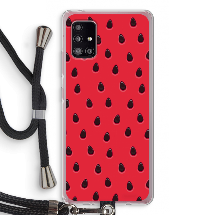 Watermelon: Samsung Galaxy A51 5G Transparant Hoesje met koord