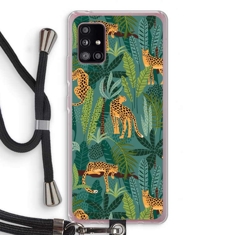 Luipaard 2: Samsung Galaxy A51 5G Transparant Hoesje met koord