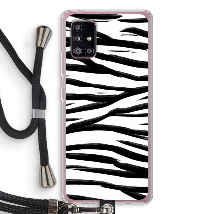 Zebra pattern: Samsung Galaxy A51 5G Transparant Hoesje met koord