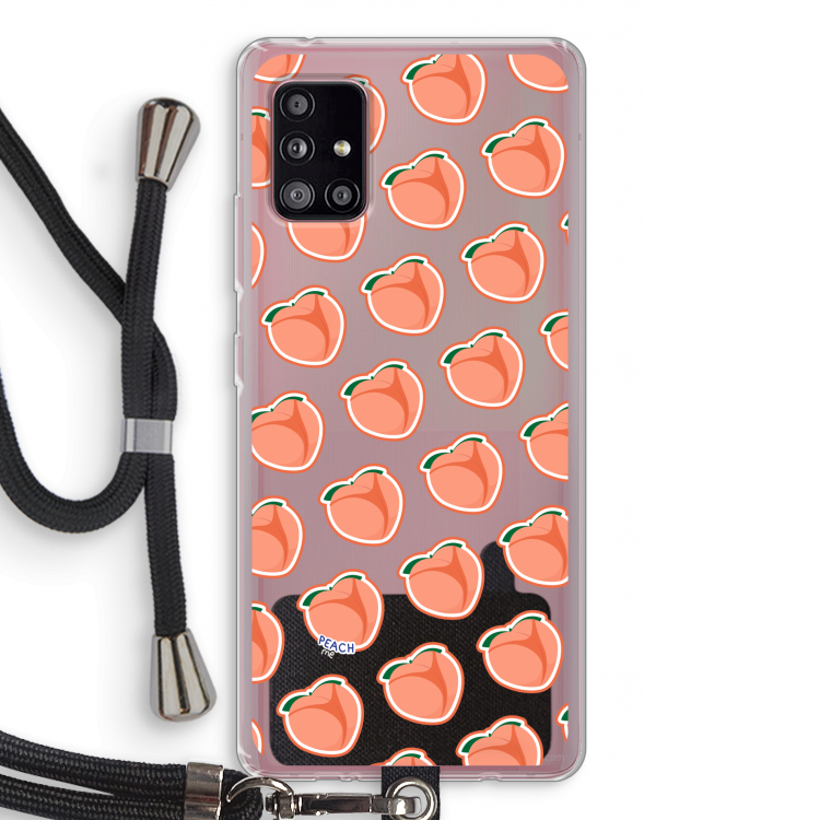 Just peachy: Samsung Galaxy A51 5G Transparant Hoesje met koord
