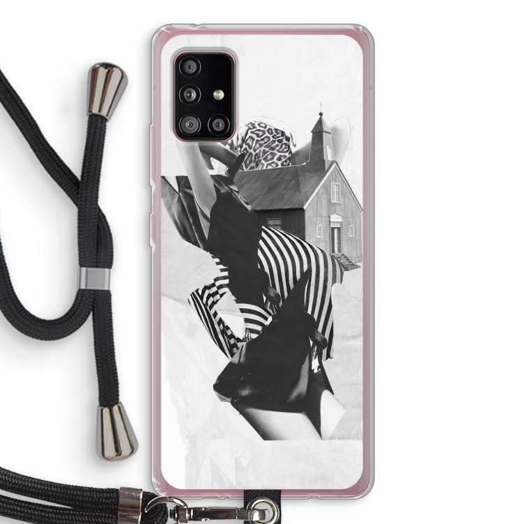 House: Samsung Galaxy A51 5G Transparant Hoesje met koord