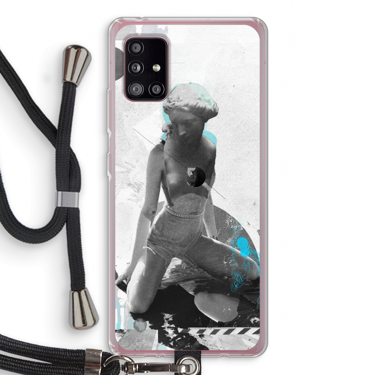 I will not feel a thing: Samsung Galaxy A51 5G Transparant Hoesje met koord