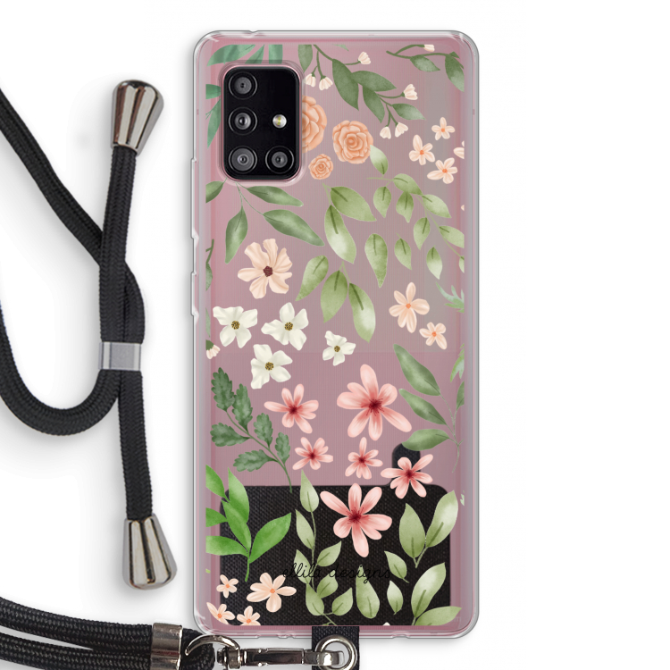 Botanical sweet flower heaven: Samsung Galaxy A51 5G Transparant Hoesje met koord