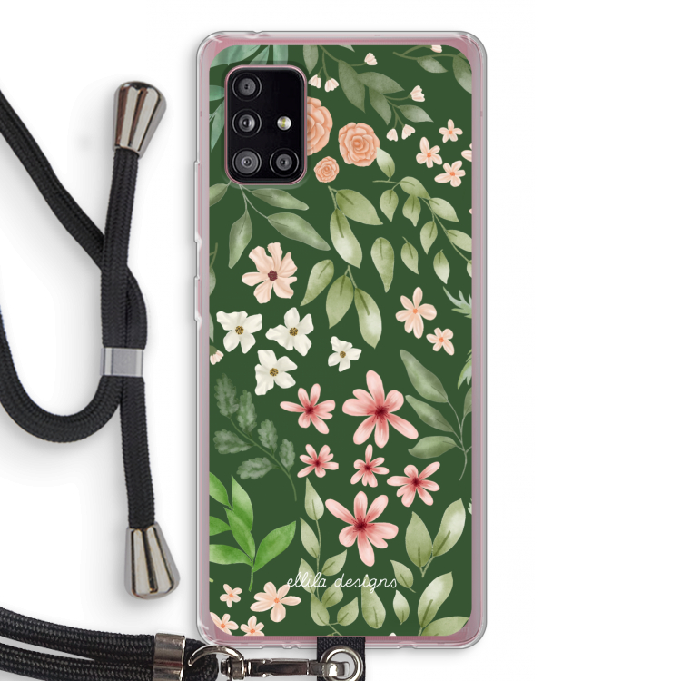 Botanical green sweet flower heaven: Samsung Galaxy A51 5G Transparant Hoesje met koord