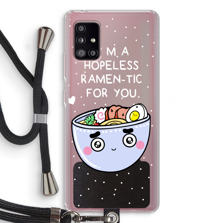 I'm A Hopeless Ramen-Tic For You: Samsung Galaxy A51 5G Transparant Hoesje met koord