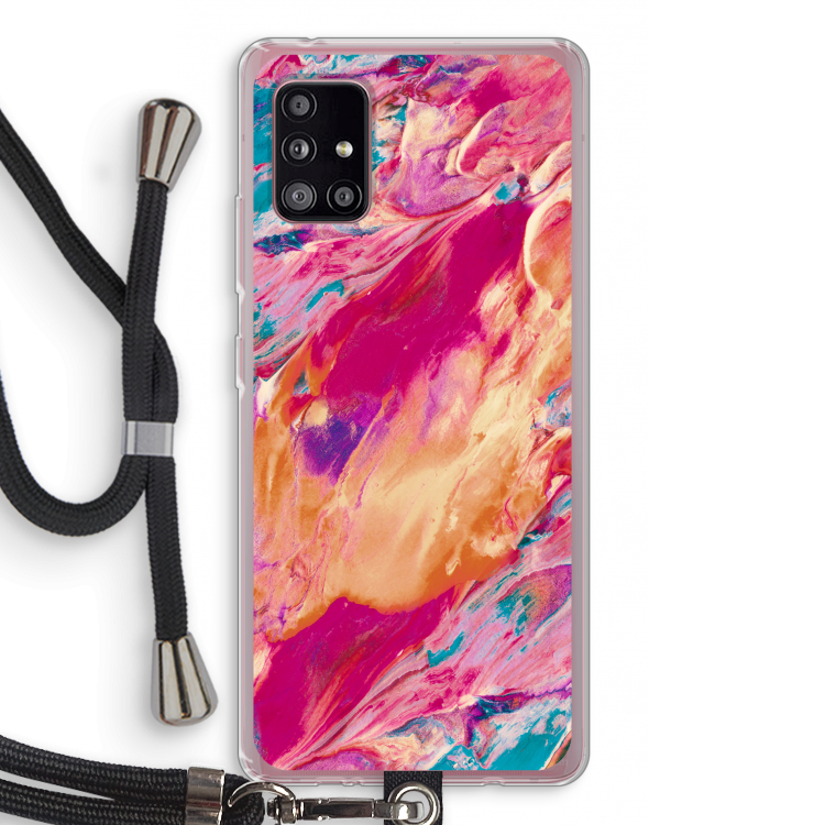 Pastel Echoes: Samsung Galaxy A51 5G Transparant Hoesje met koord
