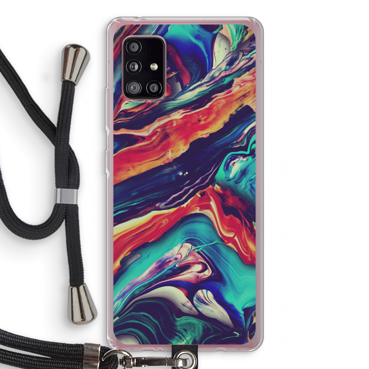 Chameleon Sun: Samsung Galaxy A51 5G Transparant Hoesje met koord