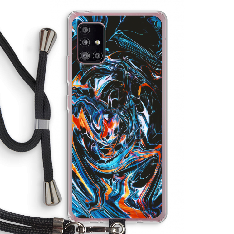 Black Unicorn: Samsung Galaxy A51 5G Transparant Hoesje met koord