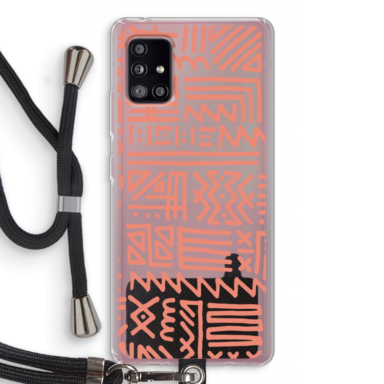 Marrakech Pink: Samsung Galaxy A51 5G Transparant Hoesje met koord