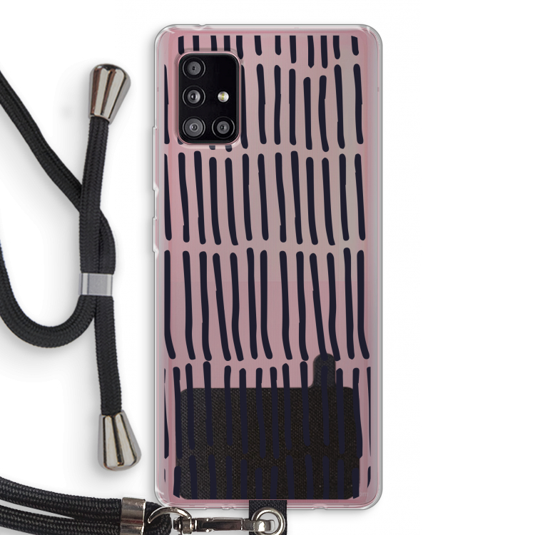 Moroccan stripes: Samsung Galaxy A51 5G Transparant Hoesje met koord