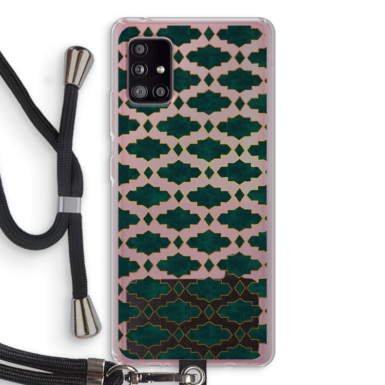 Moroccan tiles: Samsung Galaxy A51 5G Transparant Hoesje met koord