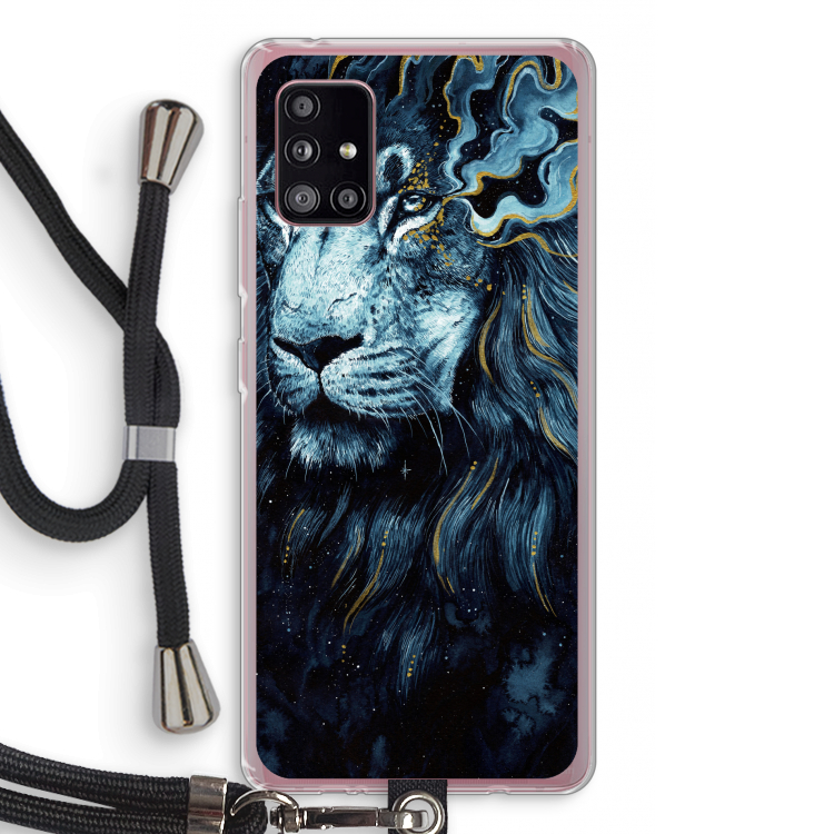 Darkness Lion: Samsung Galaxy A51 5G Transparant Hoesje met koord