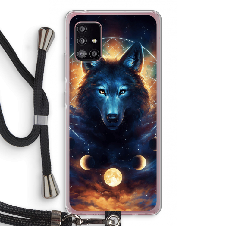 Wolf Dreamcatcher: Samsung Galaxy A51 5G Transparant Hoesje met koord