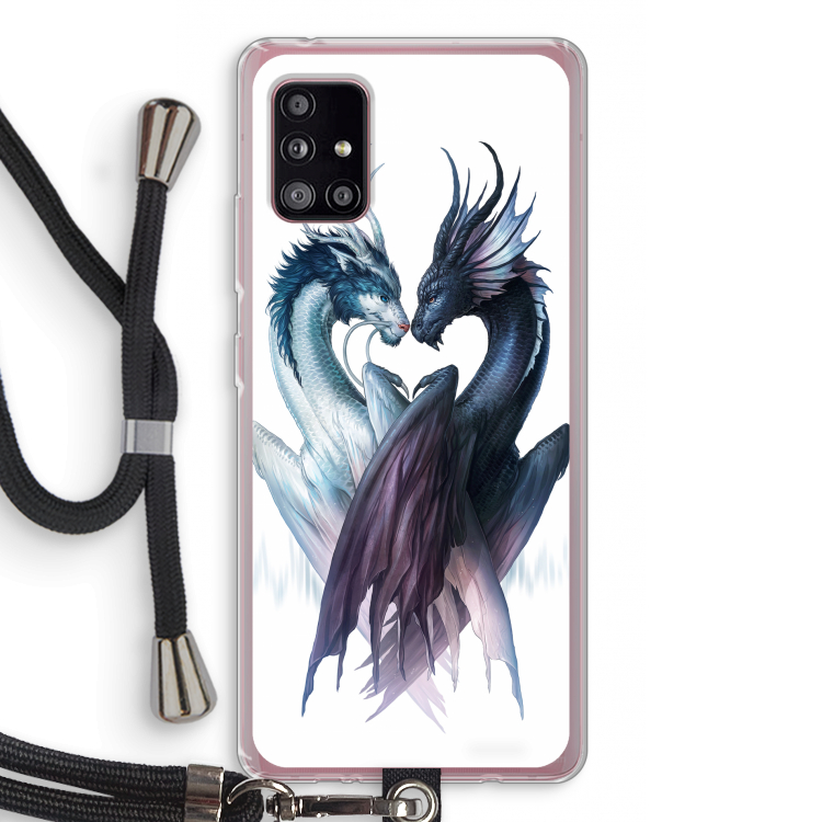 Yin Yang Dragons: Samsung Galaxy A51 5G Transparant Hoesje met koord
