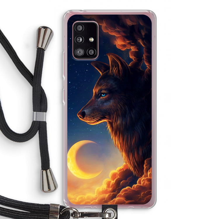 Night Guardian: Samsung Galaxy A51 5G Transparant Hoesje met koord