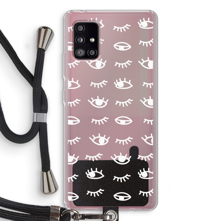 Eye pattern #3: Samsung Galaxy A51 5G Transparant Hoesje met koord