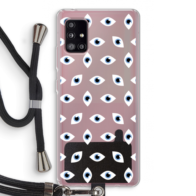 Eyes pattern: Samsung Galaxy A51 5G Transparant Hoesje met koord