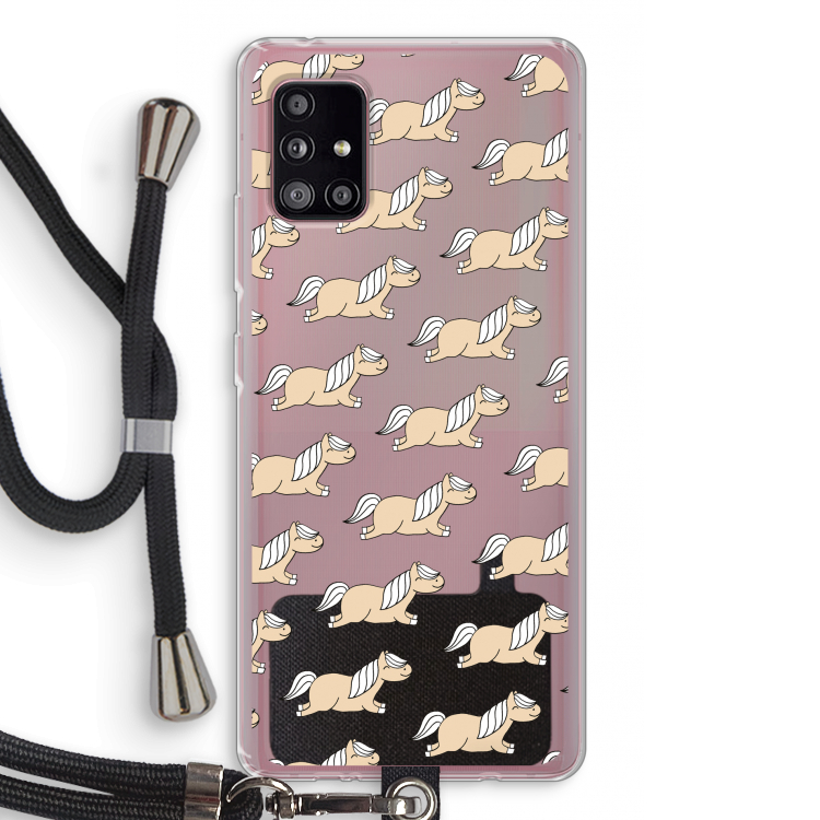 Ponys: Samsung Galaxy A51 5G Transparant Hoesje met koord