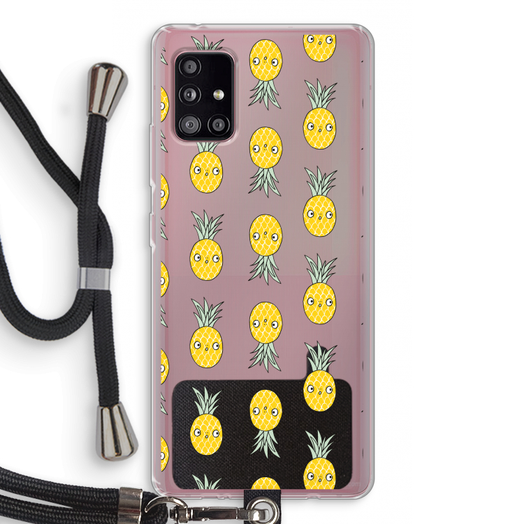 Ananas: Samsung Galaxy A51 5G Transparant Hoesje met koord