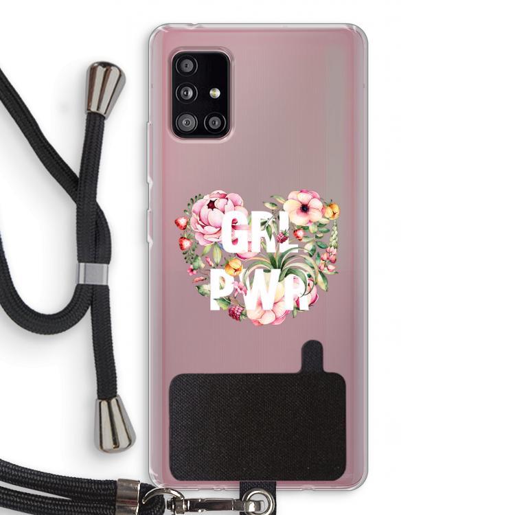 GRL PWR Flower: Samsung Galaxy A51 5G Transparant Hoesje met koord