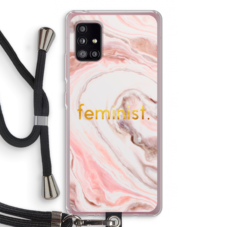 Feminist: Samsung Galaxy A51 5G Transparant Hoesje met koord