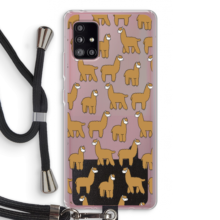 Alpacas: Samsung Galaxy A51 5G Transparant Hoesje met koord