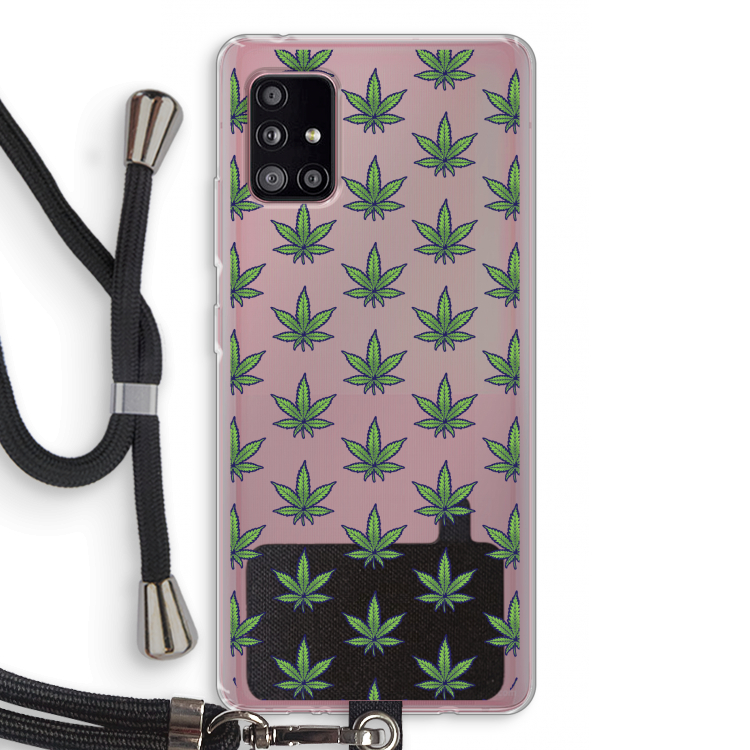 Weed: Samsung Galaxy A51 5G Transparant Hoesje met koord