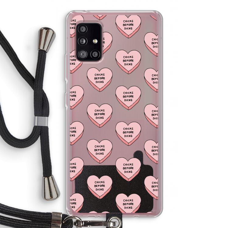 Chicks before dicks: Samsung Galaxy A51 5G Transparant Hoesje met koord