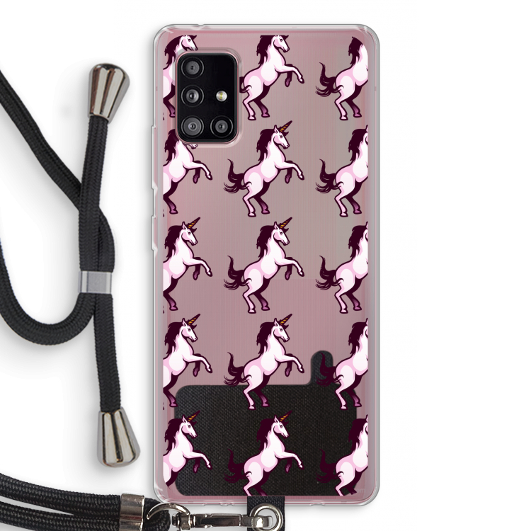 Musketon Unicorn: Samsung Galaxy A51 5G Transparant Hoesje met koord