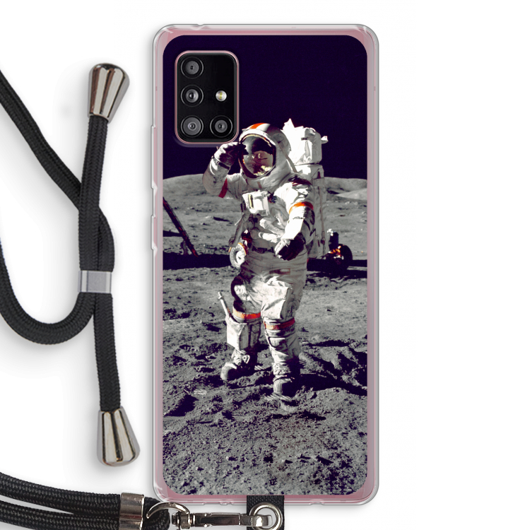 Spaceman: Samsung Galaxy A51 5G Transparant Hoesje met koord