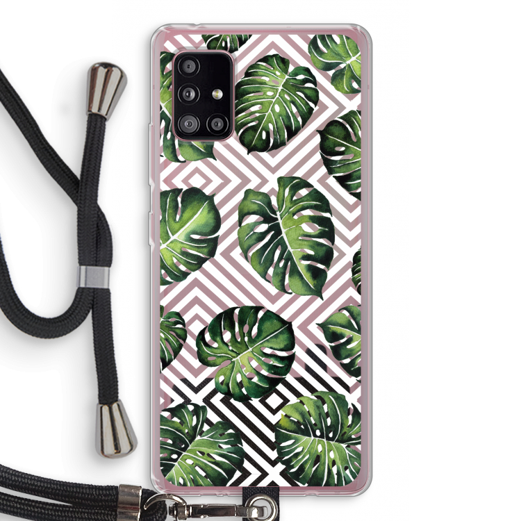 Geometrische jungle: Samsung Galaxy A51 5G Transparant Hoesje met koord