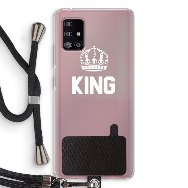 King zwart: Samsung Galaxy A51 5G Transparant Hoesje met koord
