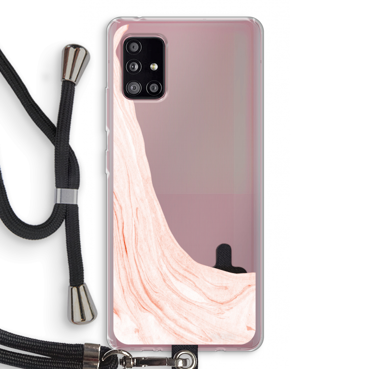 Peach bath: Samsung Galaxy A51 5G Transparant Hoesje met koord