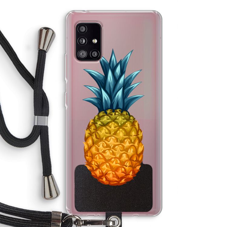 Grote ananas: Samsung Galaxy A51 5G Transparant Hoesje met koord