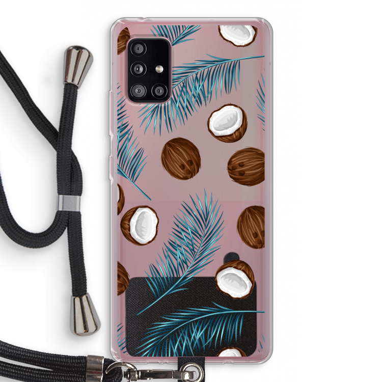 Kokosnoot roze: Samsung Galaxy A51 5G Transparant Hoesje met koord