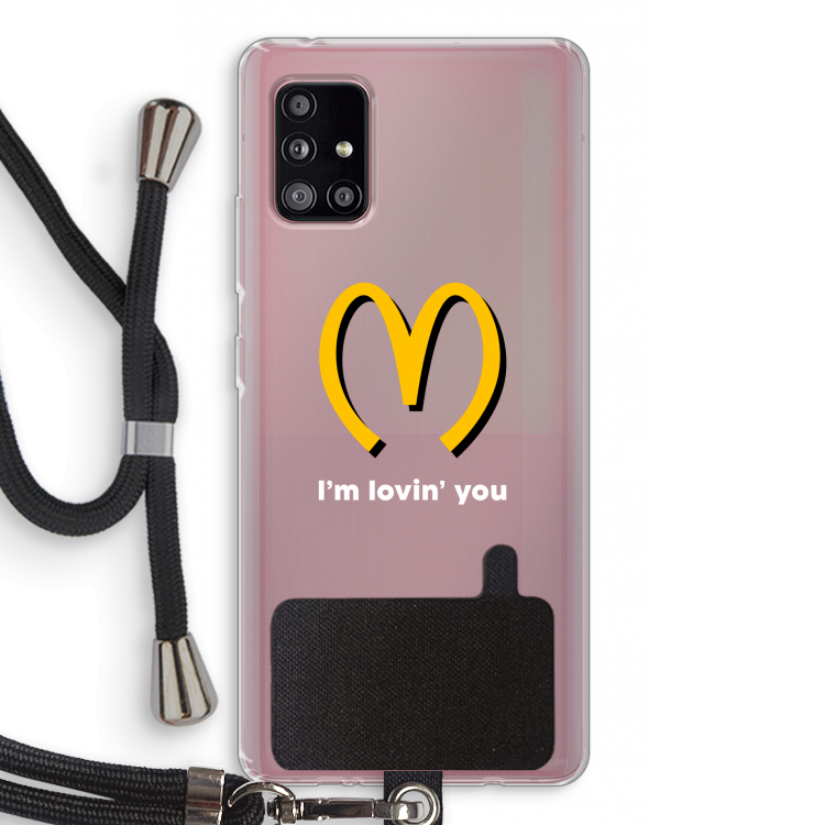 I'm lovin' you: Samsung Galaxy A51 5G Transparant Hoesje met koord