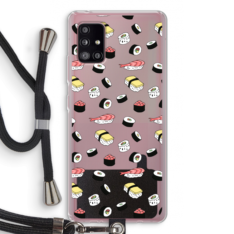 Sushi time: Samsung Galaxy A51 5G Transparant Hoesje met koord