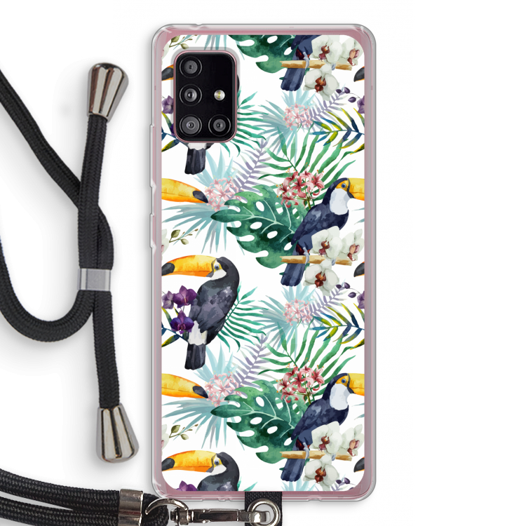Tukans: Samsung Galaxy A51 5G Transparant Hoesje met koord