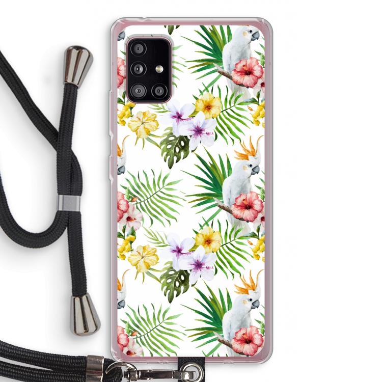 Gele kuif: Samsung Galaxy A51 5G Transparant Hoesje met koord